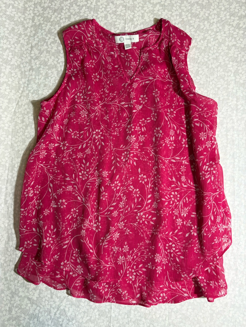 Christina Fuchsia Floral Tank Top